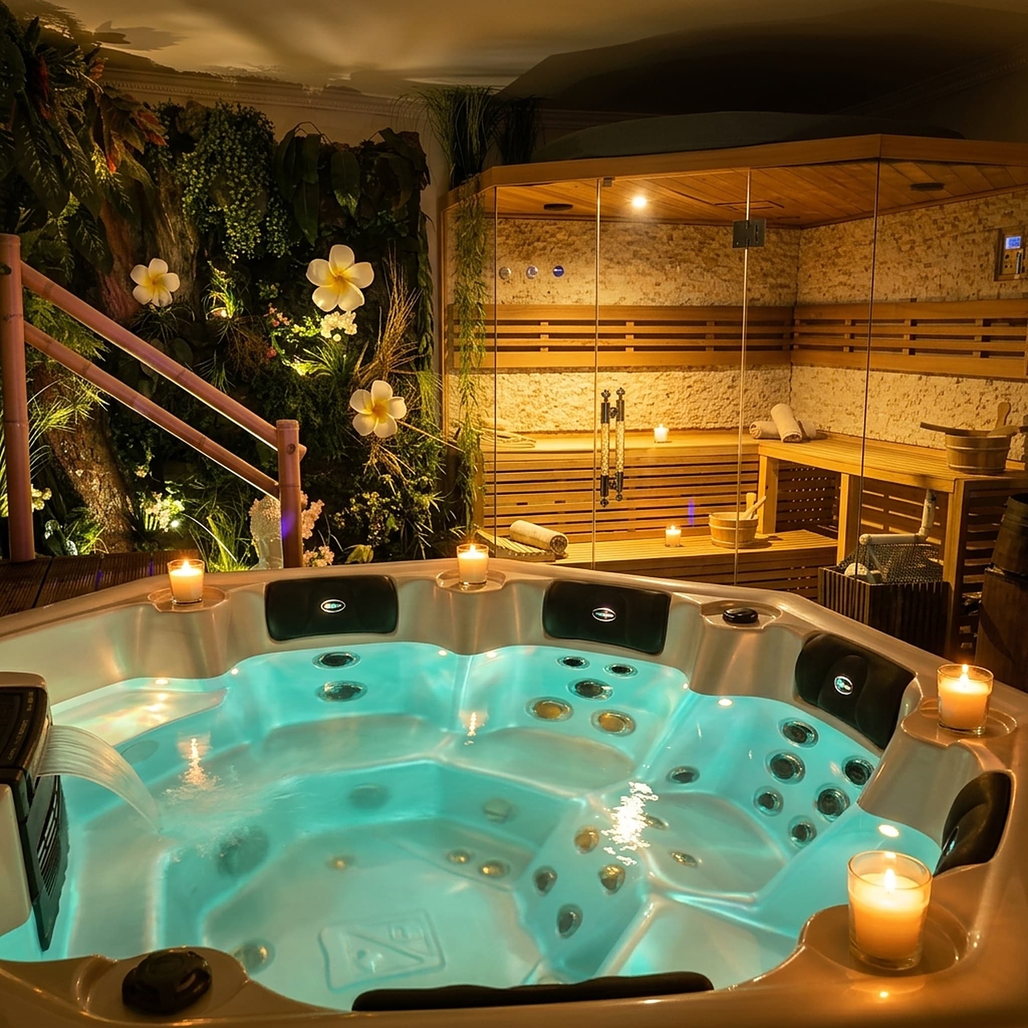 Espace SPA privatif avec Jacuzzi et Sauna